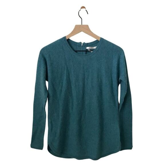 Max Studio 100% 2-ply Cashmere Crewneck Sweater Teal XS - Picture 1 of 7